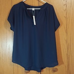 Navy Blue Lilbetter Short Sleeve Blouse
